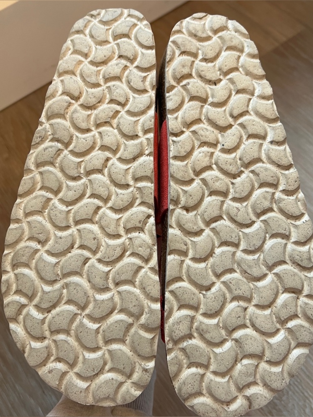 Biostep Red Suede Buckle Sandals Size 7.5 Comfort Cork Footbed leather - Picture 5 of 6